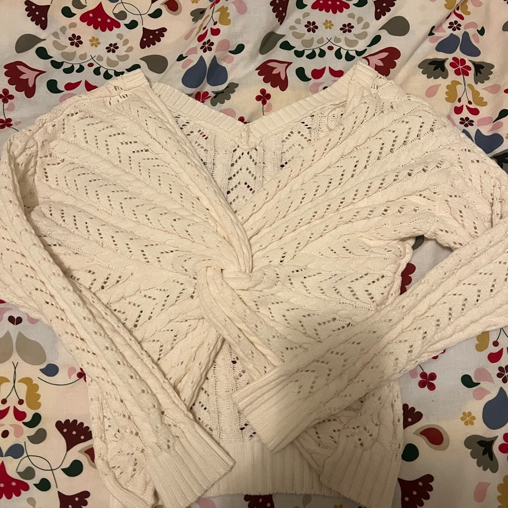 white basic sweater